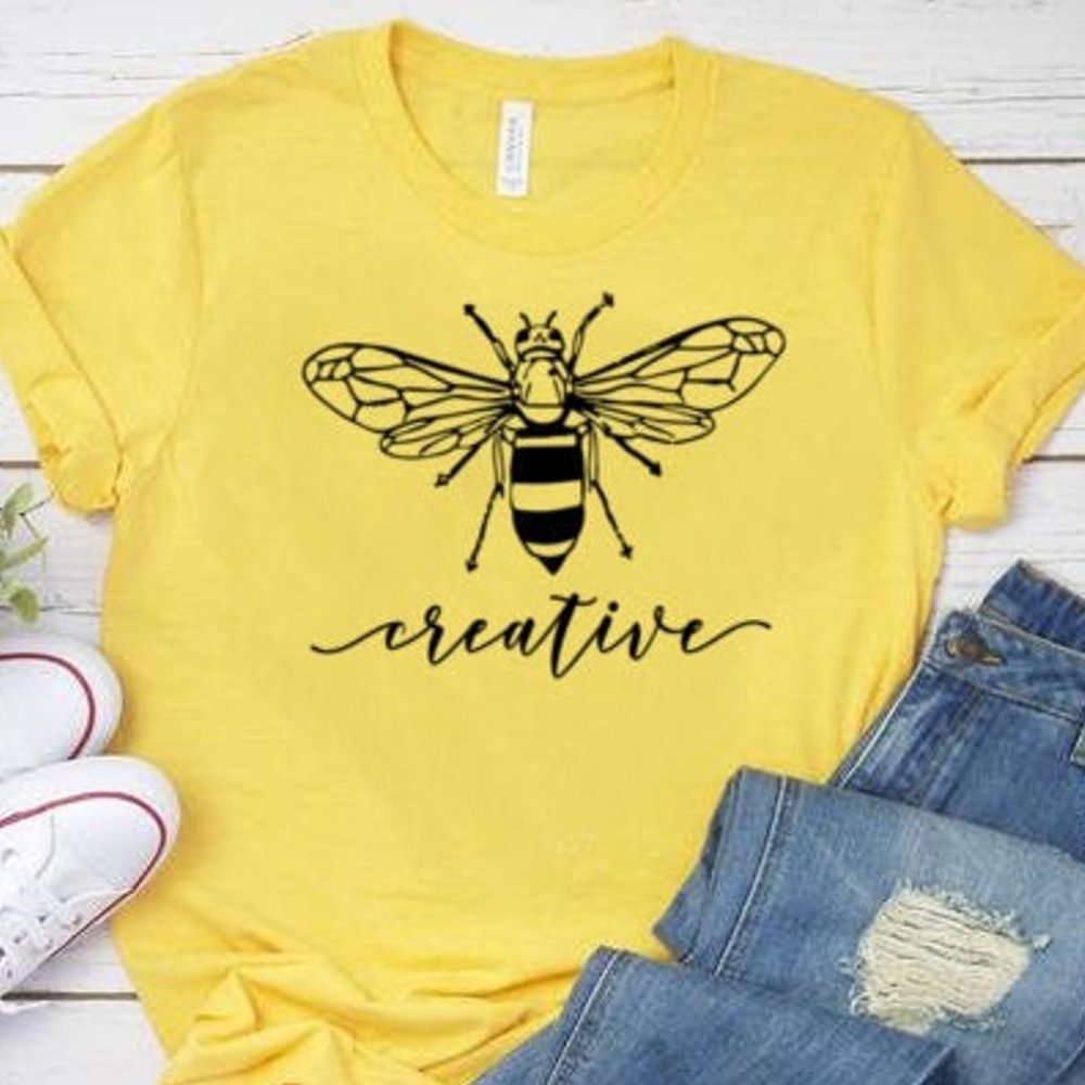 Bee Creative - Yellow T-shirt, Graphic Tee